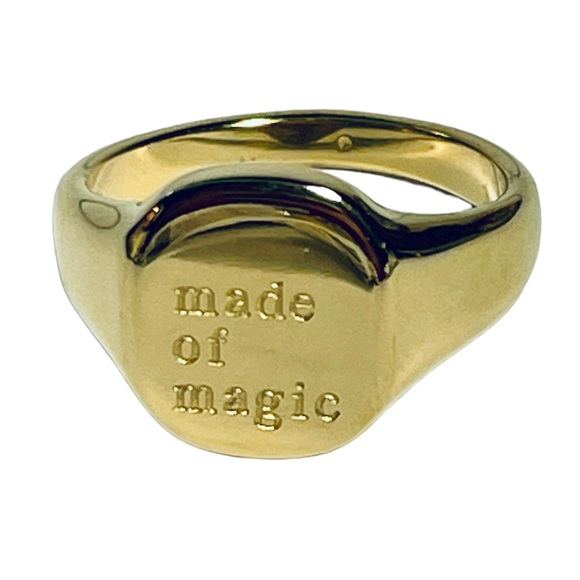 2/$20 ✨ 18k Gold-plated “Made Of Magic” Signet Ring Free People Style Ring - Picture 7 of 11